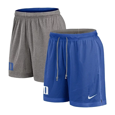 Nike Heather Gray Duke Blue Devils Player Reversible Shorts