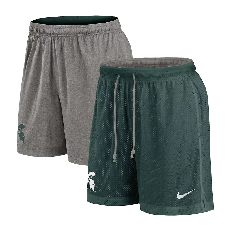 Nike Heather Gray Michigan State Spartans Player Reversible Shorts