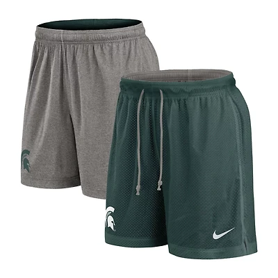 Nike Heather Gray Michigan State Spartans Player Reversible Shorts