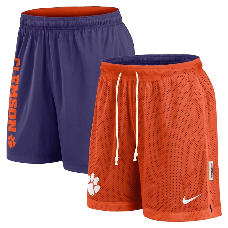 Nike Purple Clemson Tigers Courtside Standard Issue Dri-FIT Reversible Shorts