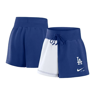Nike White Los Angeles Dodgers Color-Block Phoenix Fleece Lounge Shorts