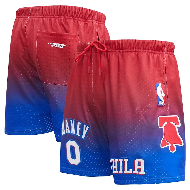 Post Tyrese Maxey /Red Philadelphia 76ers Ombre Name  Number Shorts