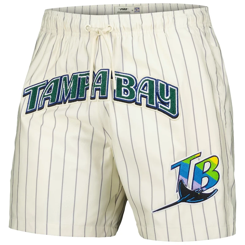 Pro Standard Tampa Bay Rays Pinstripe Retro Classic Woven Shorts