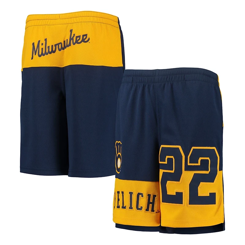 Youth Christian Yelich Milwaukee Brewers Pandemonium Name Number Shorts
