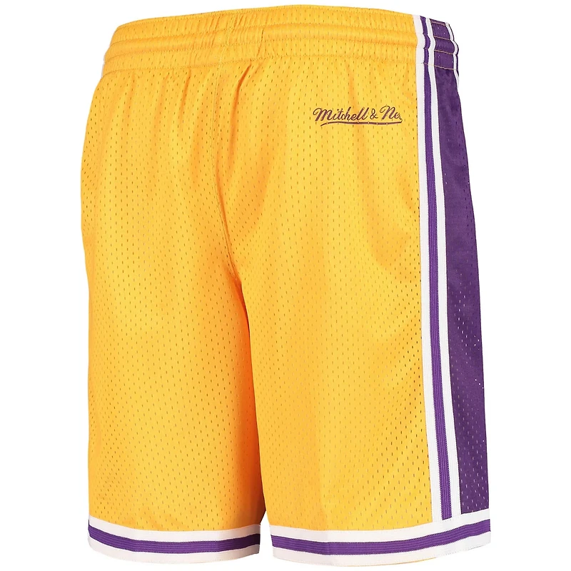 Youth Los Angeles Lakers Hardwood Classics Throwback Big Face Mesh Shorts
