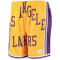 Youth Los Angeles Lakers Hardwood Classics Throwback Big Face Mesh Shorts