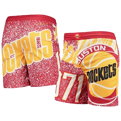 Youth Mitchell  Ness Houston Rockets Hardwood Classics Jumbotron Shorts