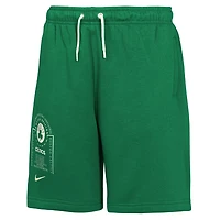 Youth Nike Kelly Boston Celtics Courtside Club Fleece Shorts