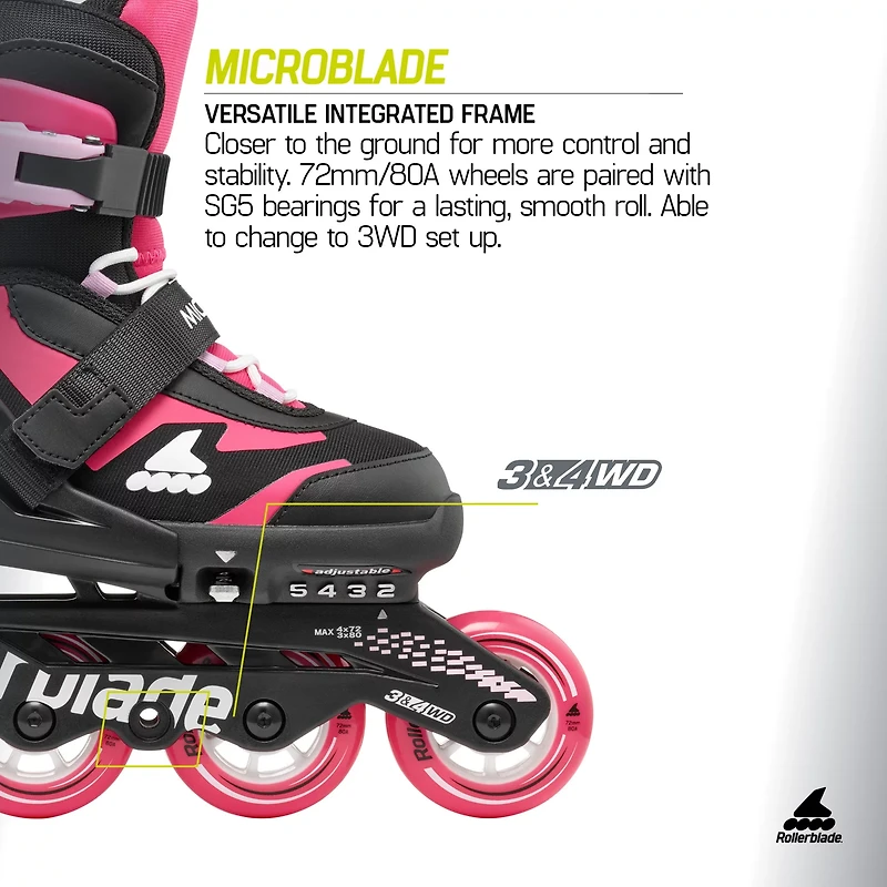 Rollerblade Kids' Microblade Adjustable Inline Skates