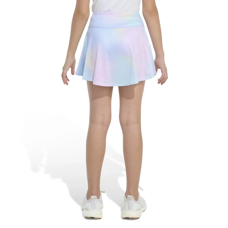 adidas Girls' AOP 3S Rainbow Gradient Flounce Skort