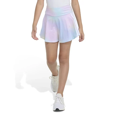 adidas Girls' AOP 3S Rainbow Gradient Flounce Skort