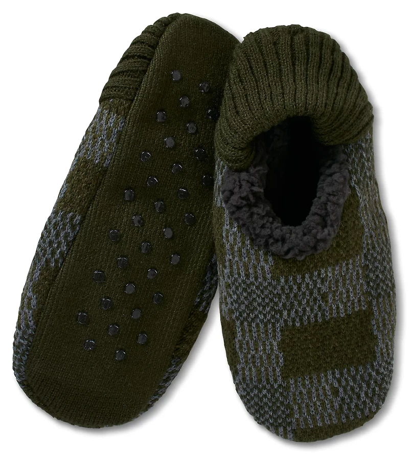 Magellan Outdoors Men's Uff Plaid Green Slippers