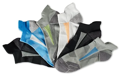 BCG Men's Perf Nylon Flex Sone No Show Tab 6 Pack Socks