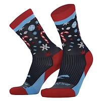 Brooks Ghost Run Merry Candy Crew Socks