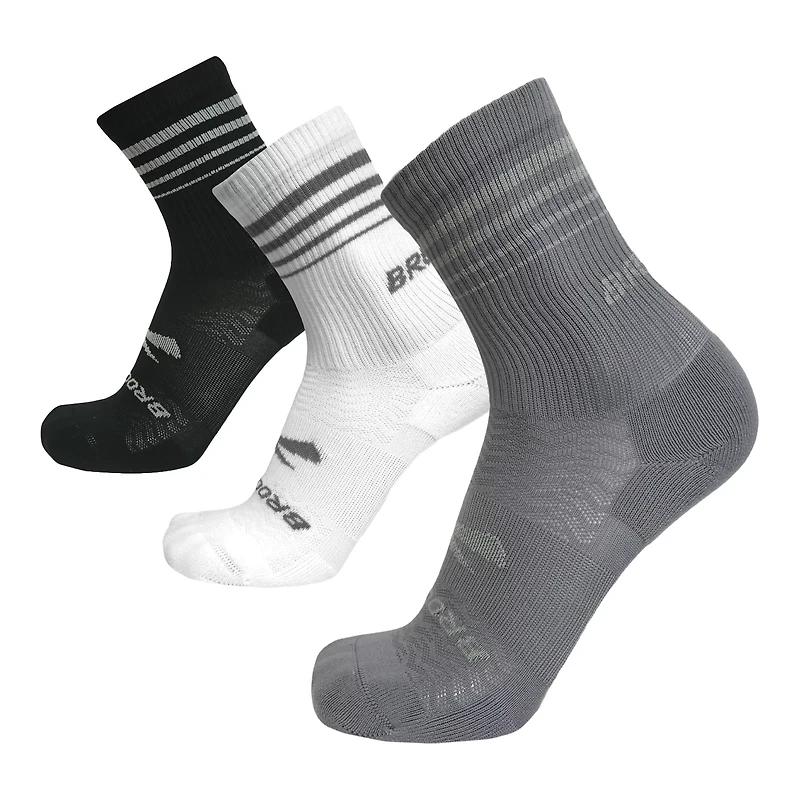 Brooks Run 3 Pack Crew Socks