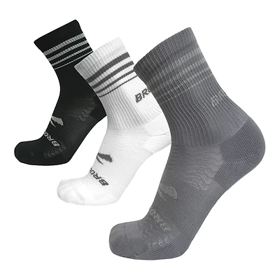 Brooks Run 3 Pack Crew Socks