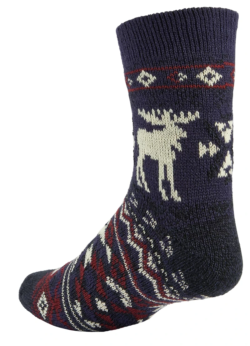 Magellan Men's Aztec Moose Lodge Crew Socks