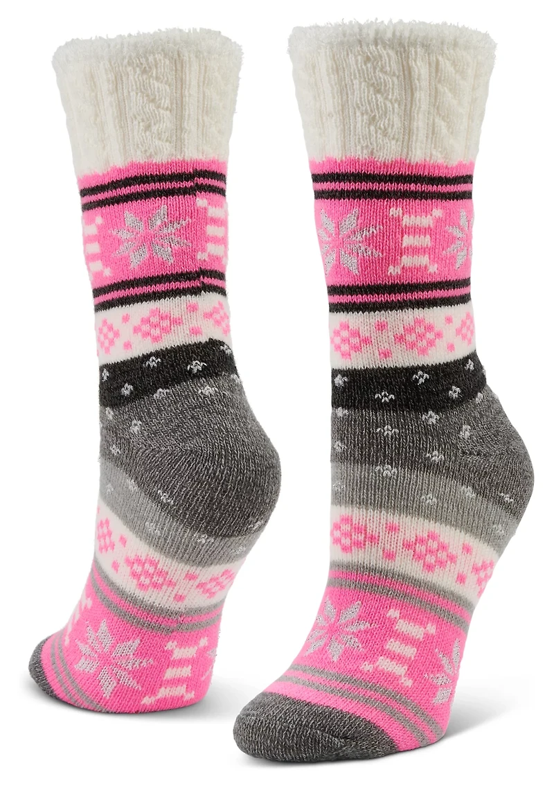 Magellan Outdoors Women's Metallic Snow Mid Calf Crew Socks