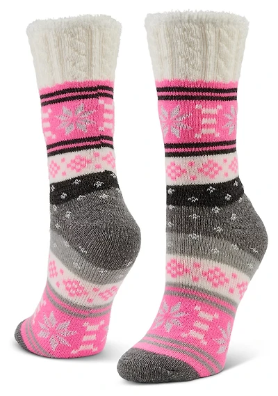 Magellan Outdoors Women's Metallic Snow Mid Calf Crew Socks