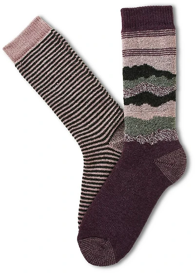 Magellan Women's Landscape Stripe Crew Socks 2-Pack