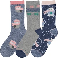 Magellan Youth Winter Bears Owls Crew Sock 3 Pack