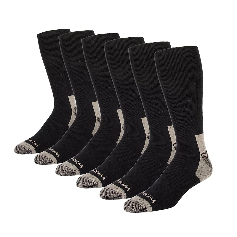Wrangler Men's 365 Long Tube Full Cushion Crew Work Socks 6 Pack