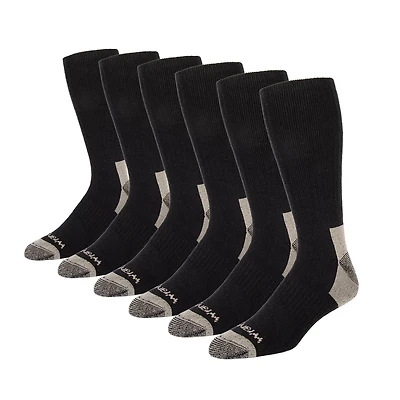 Wrangler Men's 365 Long Tube Full Cushion Crew Work Socks 6 Pack