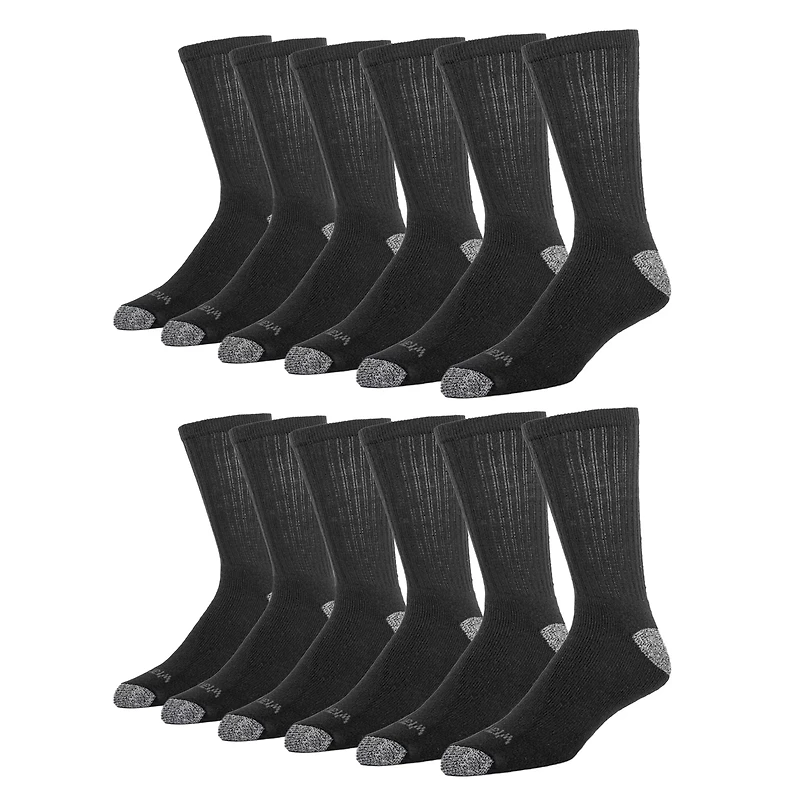 Wrangler Men's Ultra Dry P12 Crew Socks 12 Pack