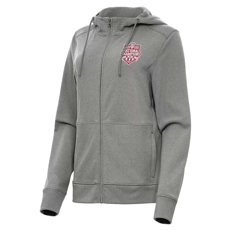 Antigua Heather Indiana Hoosiers College Football Playoff 2025 National Champions Seeker Full-Zip Hooded Jacket