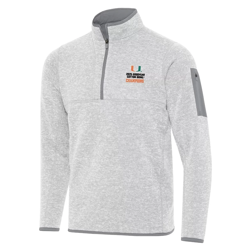 Antigua Miami Hurricanes College Football Playoff 2025 Cotton Bowl Champions Fortune Quarter-Zip Sweatshirt