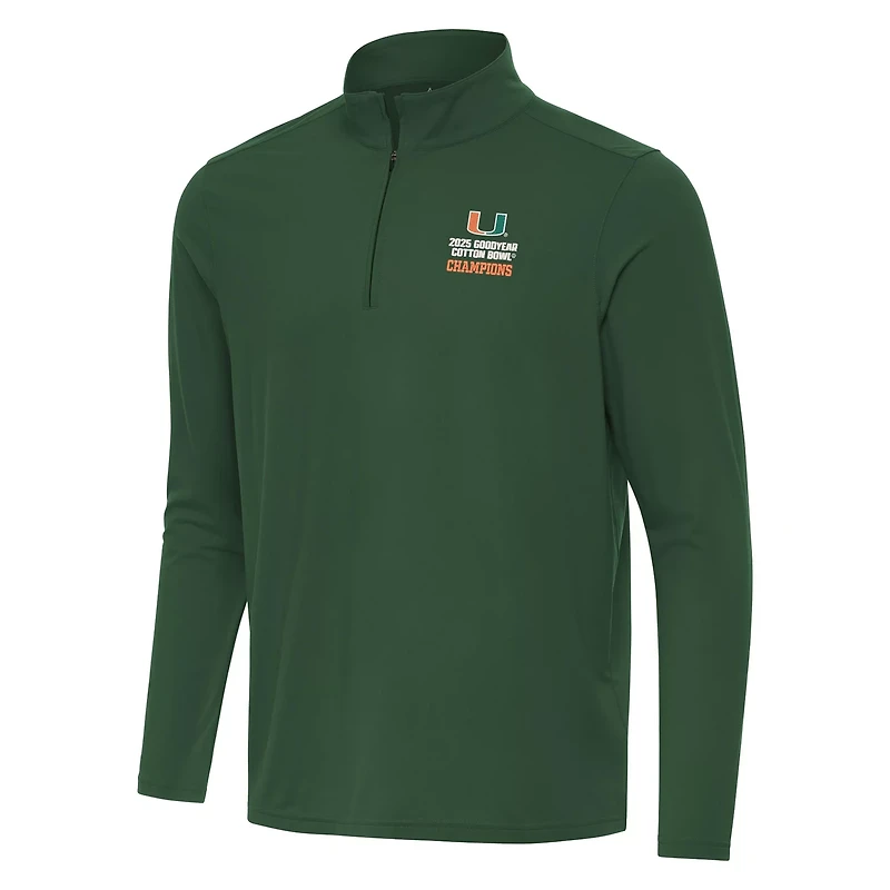 Antigua Miami Hurricanes College Football Playoff 2025 Cotton Bowl Champions Intent Quarter-Zip Pullover