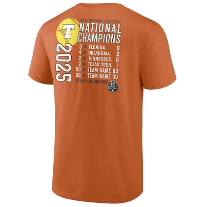 Fanatics Men's University of Texas 2025 Women's College World Series Champions Schedule Short Sleeve T-Shirt
