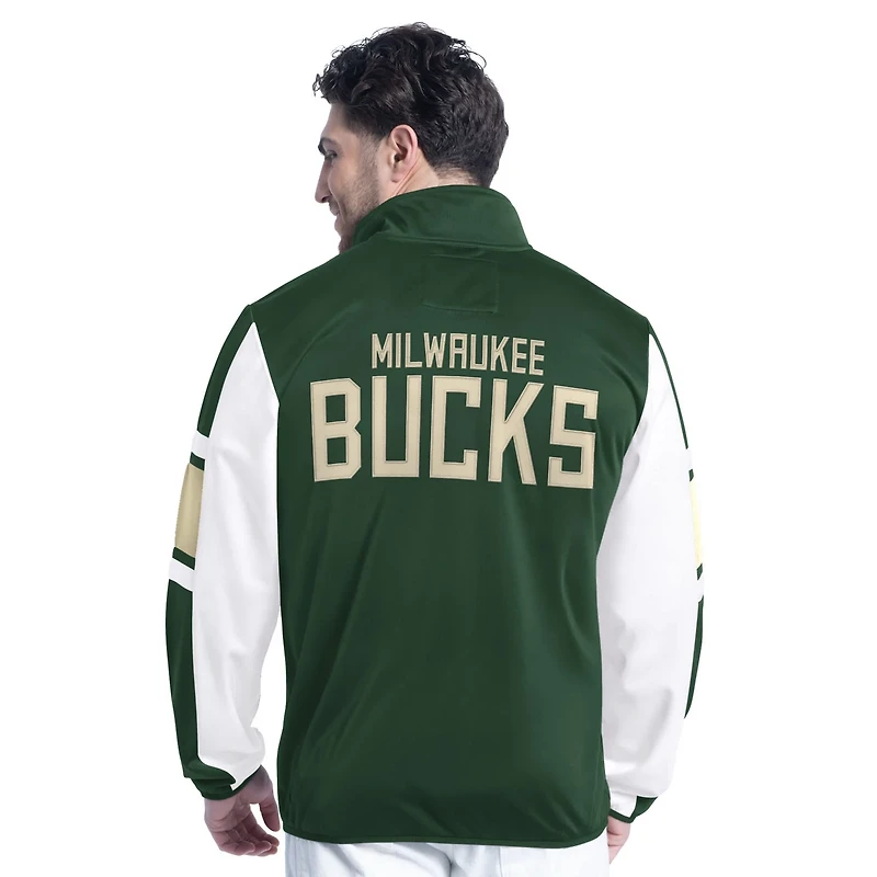 G-III Sports by Carl Banks Men's Milwaukee Bucks Back Field Full-Zip Track Jacket