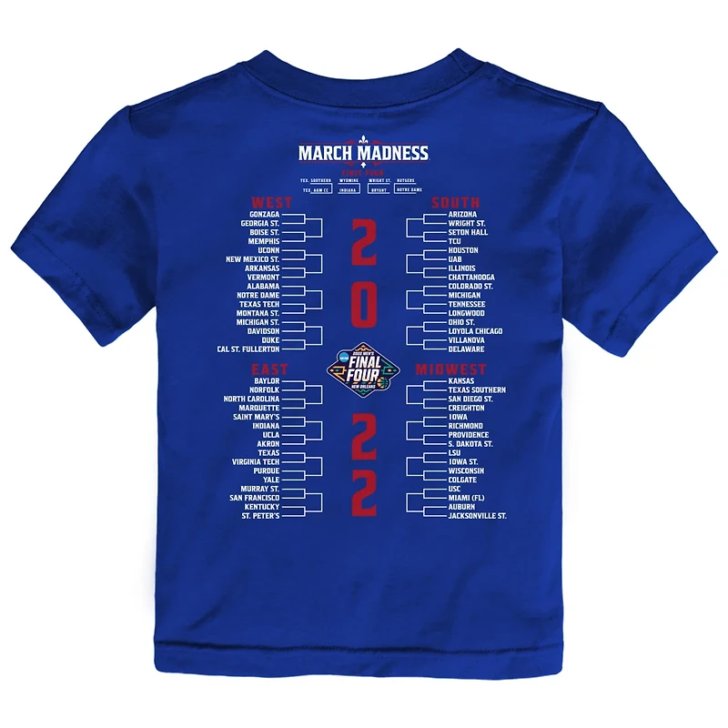Kansas Jayhawks 2022 NCAA Men's Basketball National Champions Bracket T-Shirt