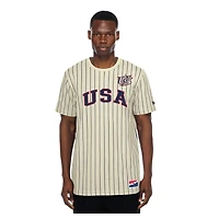 New Era USA Baseball Throwback Meshback Pinstripe T-Shirt
