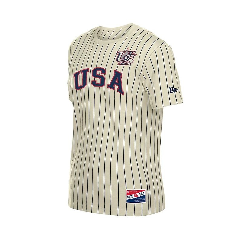 New Era USA Baseball Throwback Meshback Pinstripe T-Shirt