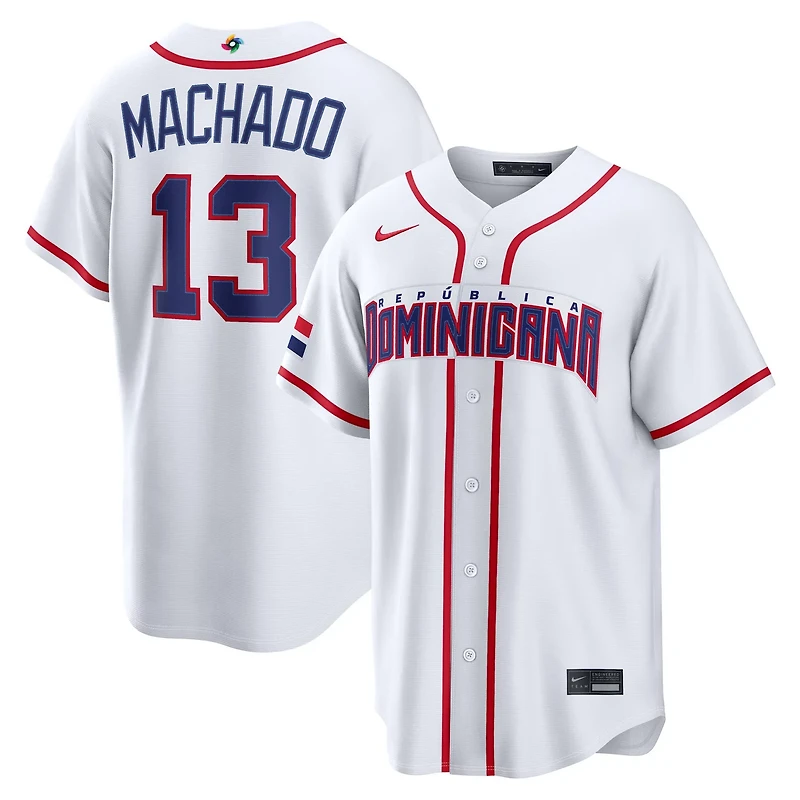 Nike Manny Machado Dominican Republic Baseball 2026 World Classic Home Stadium Jersey