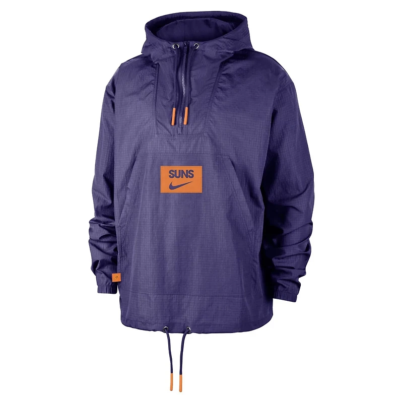 Nike Phoenix Suns Courtside Premium Club Anorak Quarter-Zip Pullover Hoodie