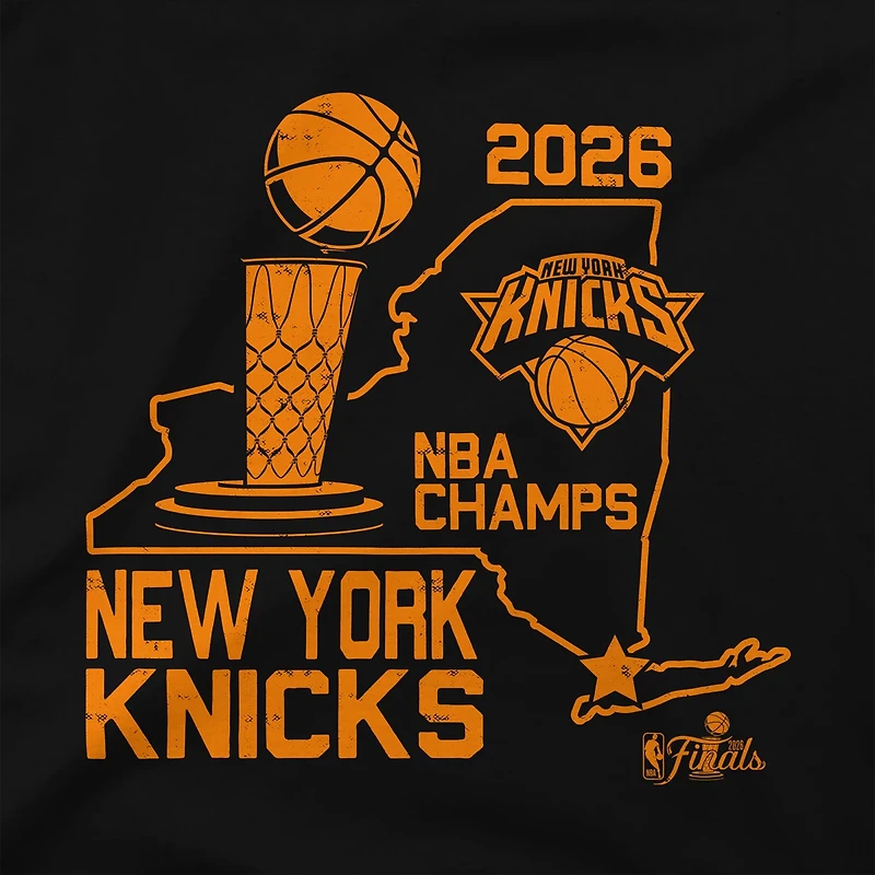 Stadium Essentials New York Knicks 2026 NBA Finals Champions State V-Neck T-Shirt