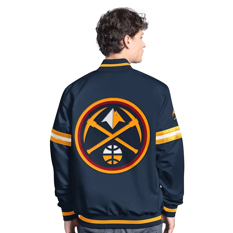 Starter Gold Denver Nuggets Scout Full Snap Varsity Jacket