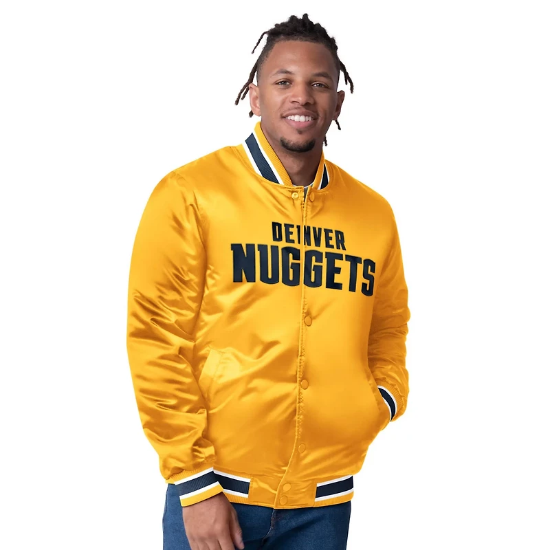 Starter Men's Denver Nuggets Reversible Satin Full-Snap Varsity Jacket