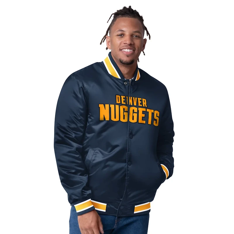 Starter Men's Denver Nuggets Reversible Satin Full-Snap Varsity Jacket