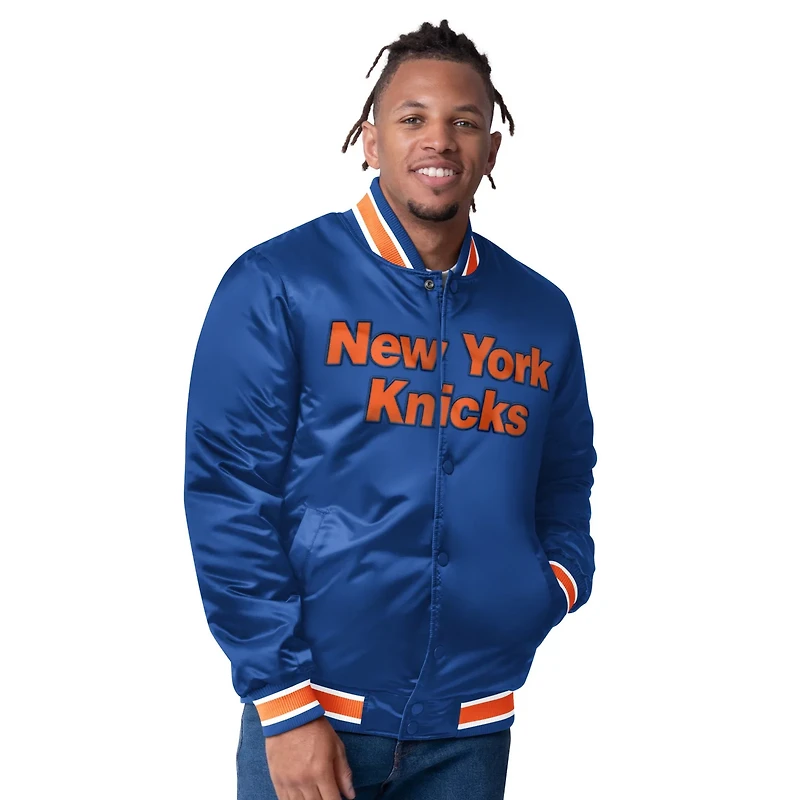 Starter Men's New York Knicks Reversible Satin Full-Snap Varsity Jacket