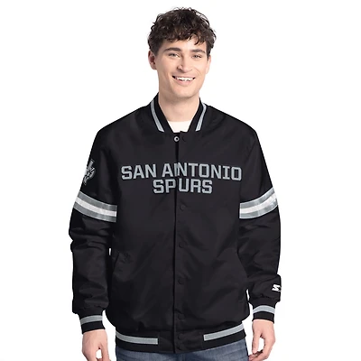 Starter Silver San Antonio Spurs Scout Full Snap Varsity Jacket