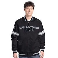 Starter Silver San Antonio Spurs Scout Full Snap Varsity Jacket