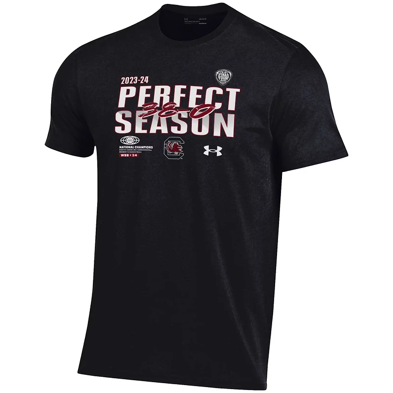 Under Armour South Carolina Gamecocks 2024 NCAA Wo Basketball National Champions Perfect Season T-Shirt
