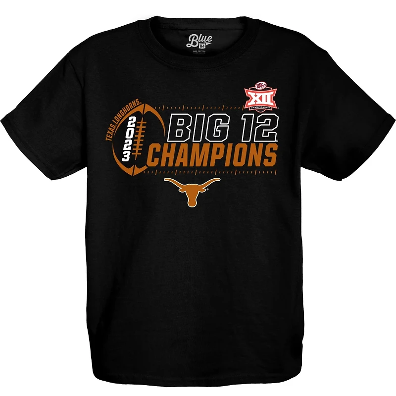 Youth 84 Texas Longhorns 2023 Big 12 Football Conference Champions Locker Room T-Shirt