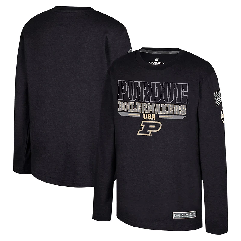 Colosseum Heather Purdue Boilermakers OHT Military Appreciation Oorah Long Sleeve T-Shirt