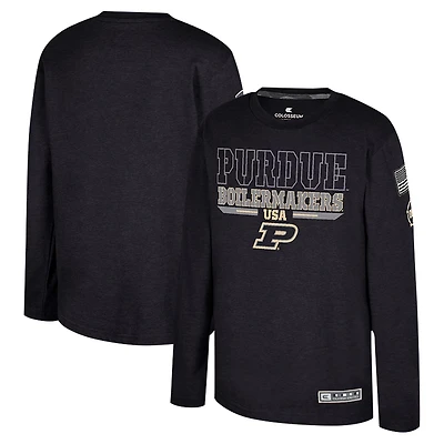 Colosseum Heather Purdue Boilermakers OHT Military Appreciation Oorah Long Sleeve T-Shirt
