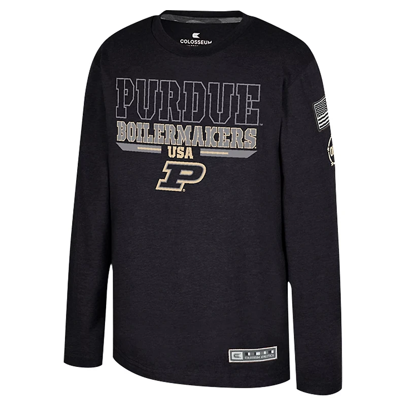 Colosseum Heather Purdue Boilermakers OHT Military Appreciation Oorah Long Sleeve T-Shirt